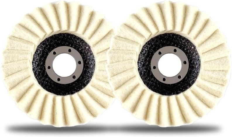 2 Stück Wollfilz-Lamellenpolierscheiben, Wollfilz-Lamellenscheiben-Polierrad, 4,5-Zoll-Wollpolierrad für Winkelschleifer...