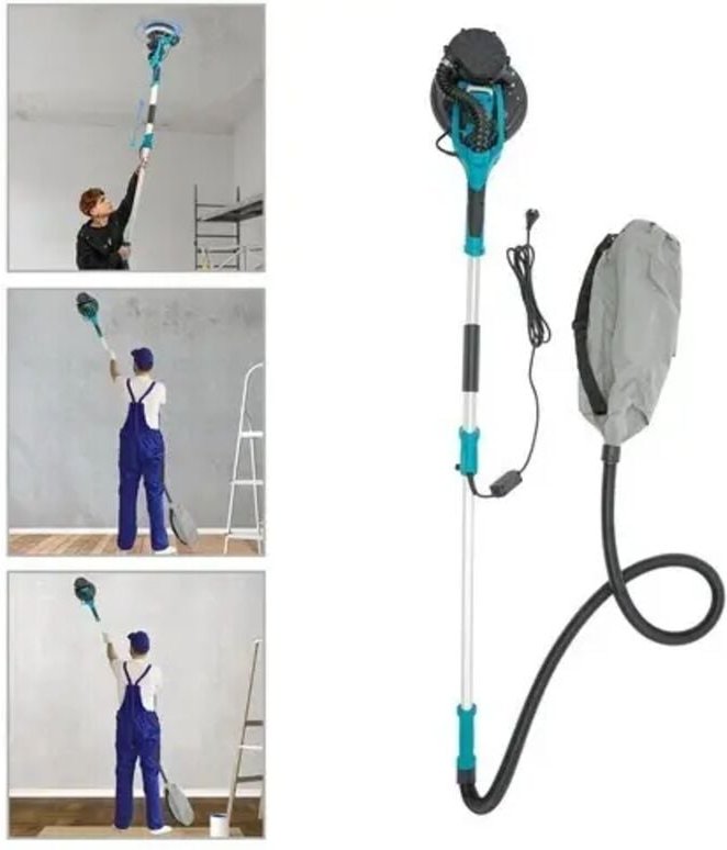 Wand- und Deckenschleifer, 800–1800 U/min, 50 Hz, 6 variable Geschwindigkeiten, professioneller Schleifer mit Staubfangs...