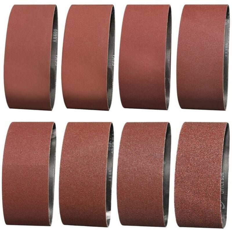 Schleifband 75x457 mm - 1 x 40/60 und 2 x 80/120/180/240/320/400 Körnung zum Schleifen, Polieren und Entstauben, ideal f...