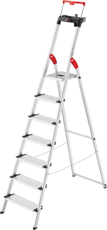 Stufenstehleiter L80 Comfortline 4 Stufen Aluminium Gesamthöhe 1610 mm Tragfähigkeit 150 kg