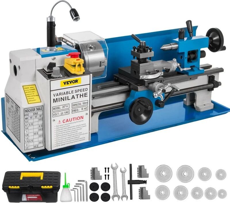 Sihao Mini Metalldrehmaschine 550W 7 "x14" 0-2500 U/min variable Geschwindigkeit