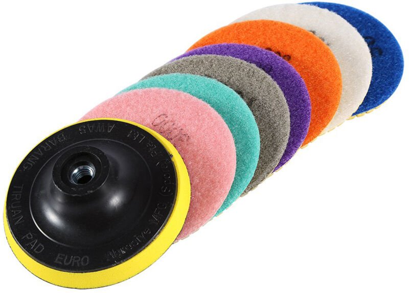 Zoternen - Ein Set mit 4 Zoll trockenen Diamant-Polierpads für Granit, Marmor, Beton, Stein