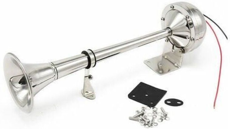 125 dB Edelstahl-Einzelrohrhupe: Yachthupe, 12-V-Bootshupe, elektrische Autohupe