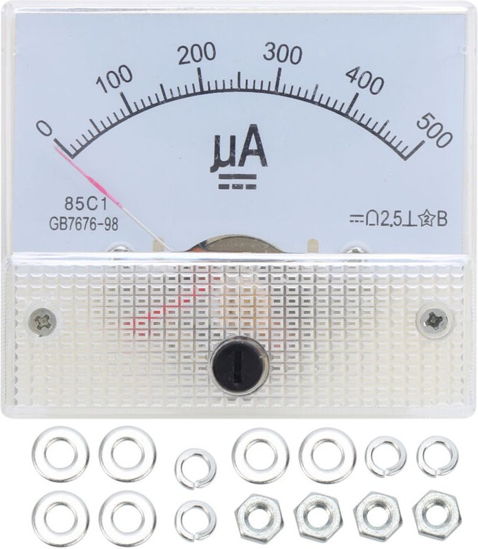 Analog-Voltmeter, 85C1 DC 0-500UA ABS Zeigerampere-Meter, Panel-Stromzähler mit hoher Präzision