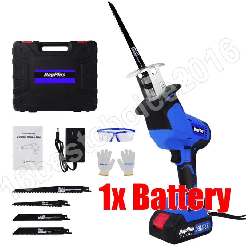 Dayplus - Akku-Säge mit variabler Geschwindigkeit elektrisches Messer 4 Blades+1.5Ah Akku