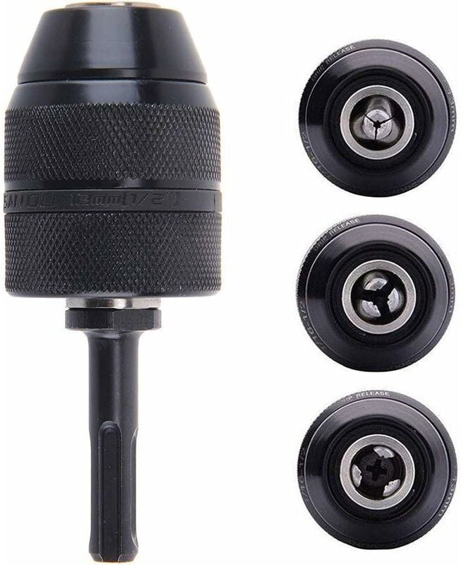 SDS-Plus-Adapter, 2–13 mm, Schnellspannbohrfutter, selbstspannend, professionell, robust, 1/2–20UNF, Schnellspannbohrfut...