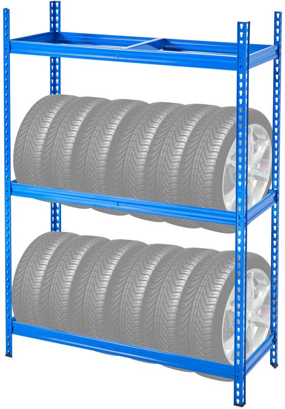 Reifenlagerregal, Metall-Reifenhalter mit 2 Ablagen für bis zu 12 Reifen, robuster SPCC-SD-Ständer mit verstellbarem Abs...