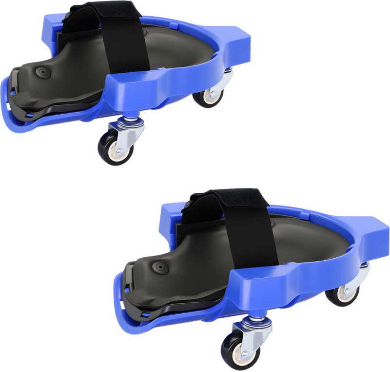 Relaxdays Knieschoner auf Rollen, bis 100 kg, gelenkschonend, Bodenarbeiten, je BxT: 22 x 29,5 cm, Knieschützer, blau