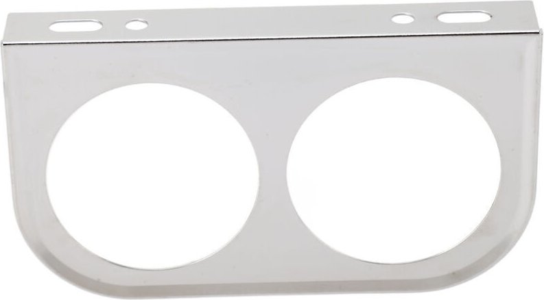 2-Loch-Instrumententafel 2-1/16 Zoll 52 mm, universelles Metallinstrument für die Montage von Autoinstrumenten, silber.