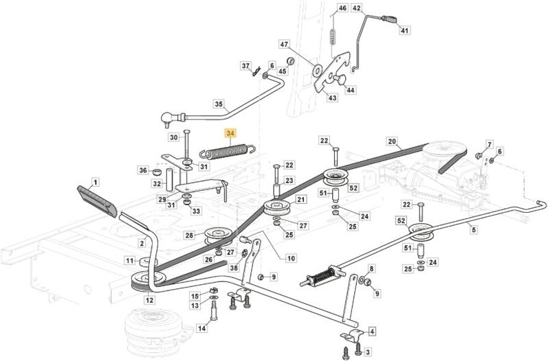 Zugfeder ORIGINAL STIGA Rasentraktor Mähwerk 1330m - 1538m 125430262/0