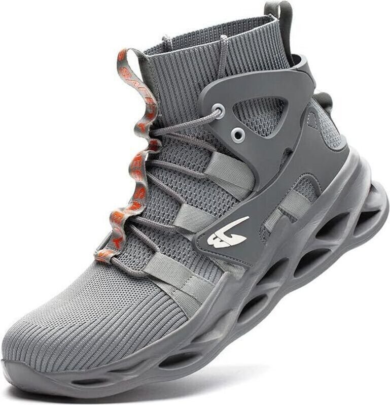 Leichte, hohe Sicherheitsschuhe für Damen und Herren, atmungsaktive Sicherheitsschuhe S3, Stahlkappen-Arbeitsschuhe – Gr...