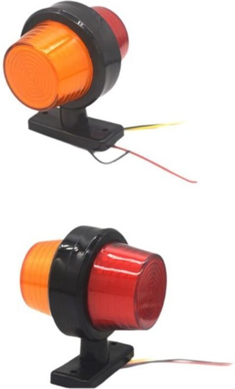 2 Stück LED-Seitenmarkierungsleuchte, 12 V, 24 V, Doppelseitiger Blinker, Blinker, Hintere Bremswarnleuchte für Auto, LK...