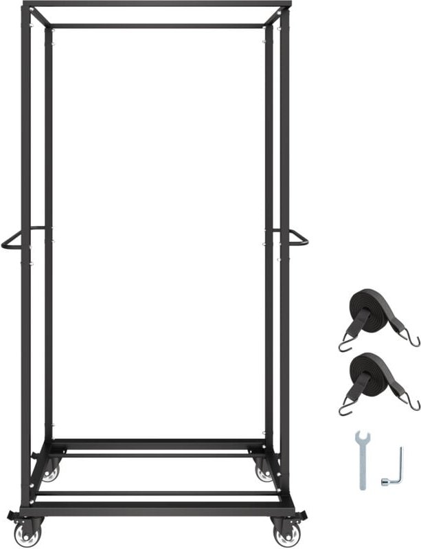 Mophorn - Klappbarer Stuhlwagen, 227 kg Tragfähigkeit, robuster Transportwagen für bis zu 60 Stühle, Metallkonstruktion ...