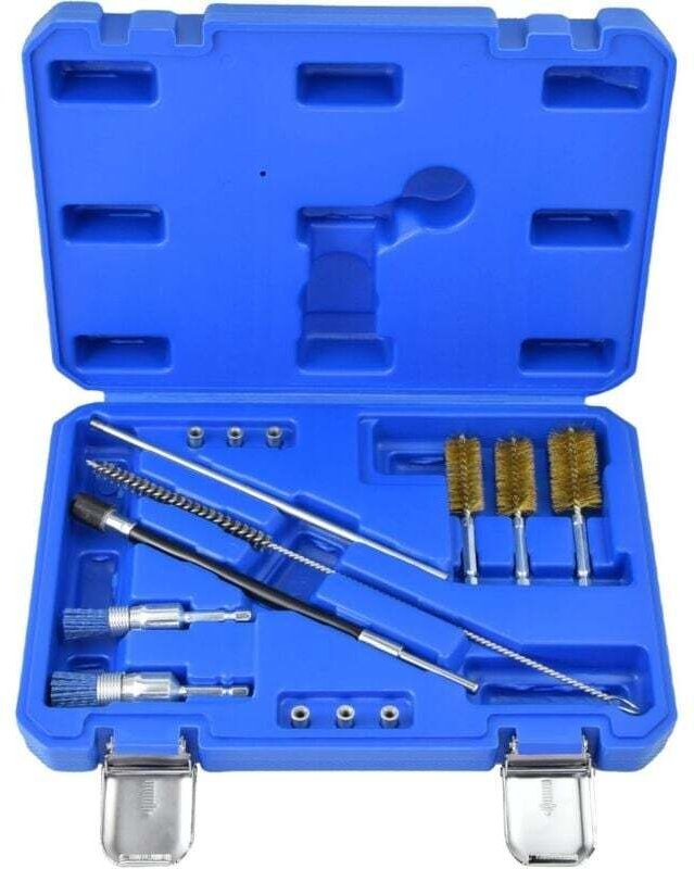 Kit De Nettoyage Injecteur Diesel Voiture Avec Brosse Et 14 Outils De Nettoyage Compartiment