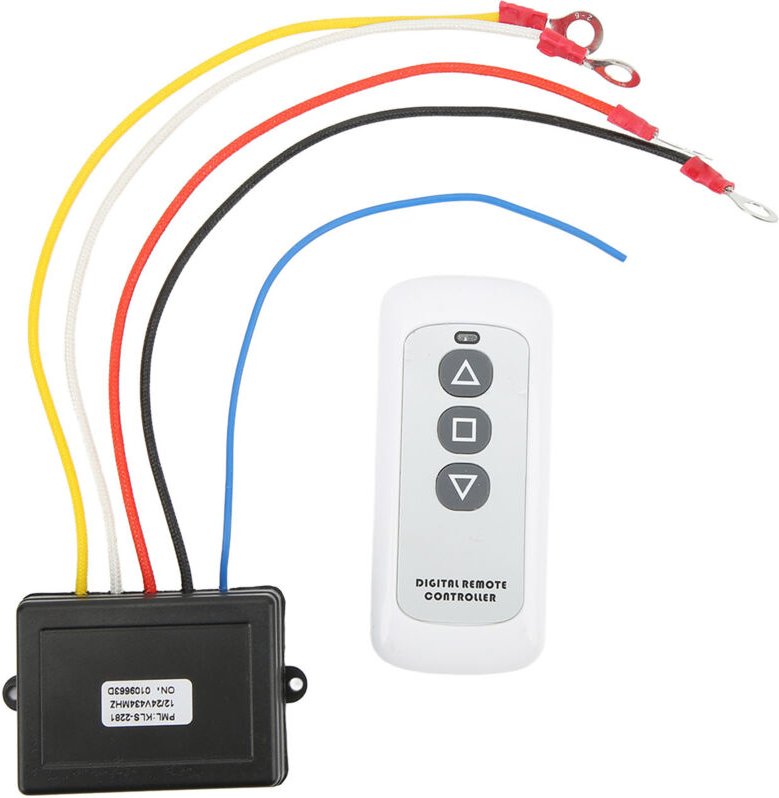 ZDETGU Universelles Seilwinden-Fernbedienungsset für 12V und 24V Seilwinden mit Empfänger und Kontrollleuchte.