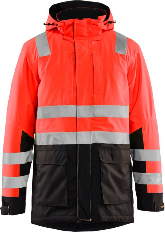 Arbeitsparka Winter Hochsichtbarkeit 4495 - Neonrot/Schwarz XXXL