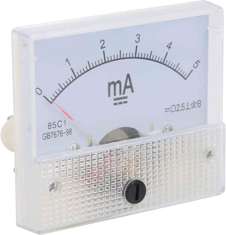 Amperemeter DC 0-5mA Rechteck Analog Strom Panel Zeigertyp Ampere Tester Messgerät Vertikale Installation