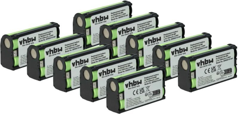 vhbw 10x Akku kompatibel mit Sennheiser SK 2020, SK 2000, SK 2020-D, SK 2015, SK 300 G3 Wireless Headset Kopfhörer (1500...