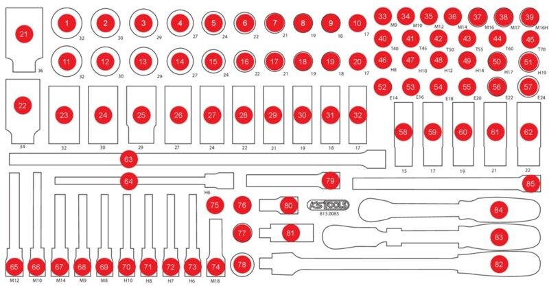 Ks Tools Leere Schaumstoffeinlage zu 813.0085