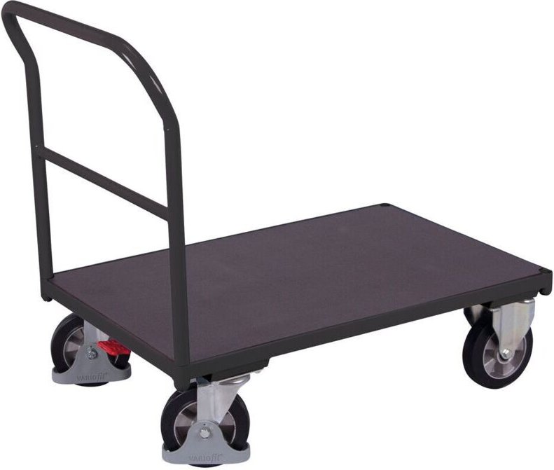 VARIOfit Schiebebügelwagen 1000kg Tragkraft mit Siebdruckplatte 1025x700mm Anthrazitgrau RAL 7016