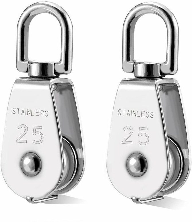 FOREHILL 2 Stück 304 Edelstahlrolle M25 Heberolle Lastrolle