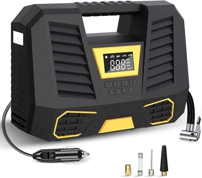 Tragbarer Luftkompressor, 12V 150psi Autokompressor, Digitaler tragbarer Reifenfüller, Mini-Luftkompressor mit LED-Licht...