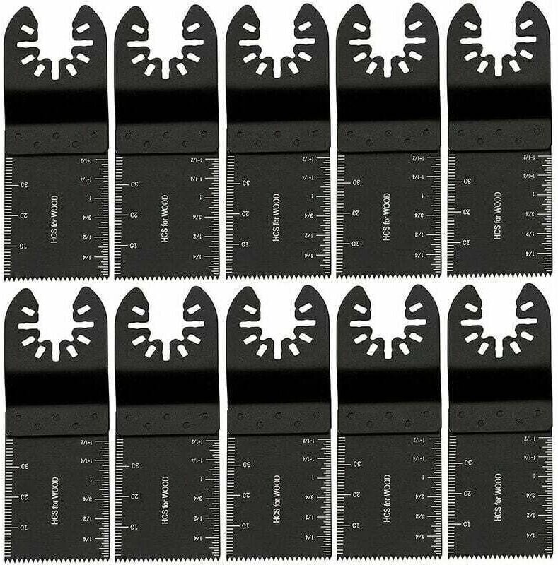 Oszillierende Sägeblätter für Metall/Holz, 10-teiliges Multitool-Sägeblatt-Zubehörset 34 mm, Werkzeugzubehör aus Karbons...