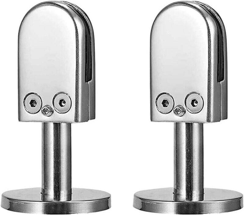 Glasklemmen für Treppen, 2 Stück Glasklemmen 6-8 mm, Glasklemmen aus Edelstahl 304, Glasklemmen für Balustraden, mit unt...