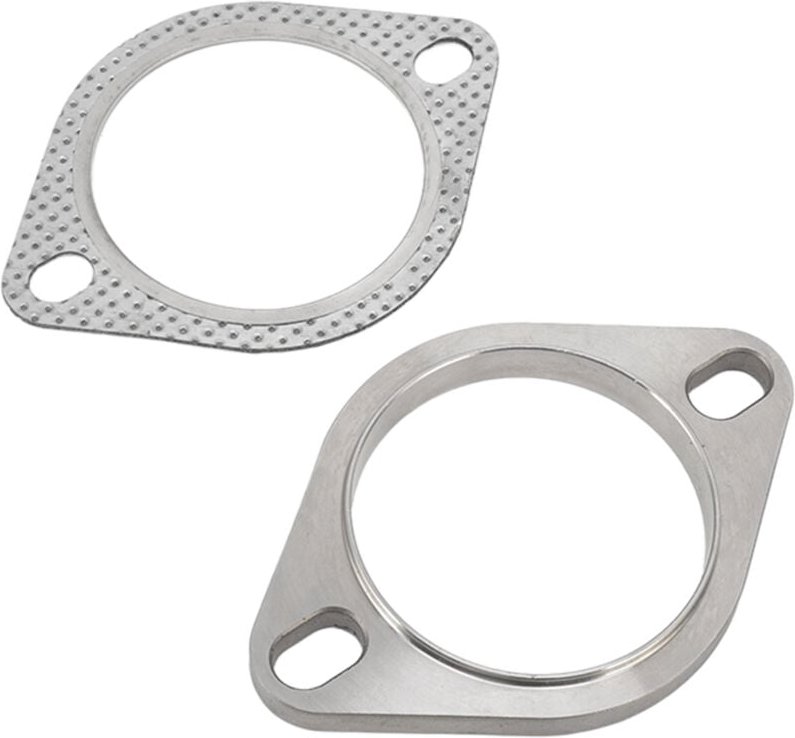 Ej.Life 2 Schrauben 3 Zoll Auspuffflansch-Verbindungssatz Metalllegierung Universal für Auspuff-Fallrohr-Catback-Krümmer
