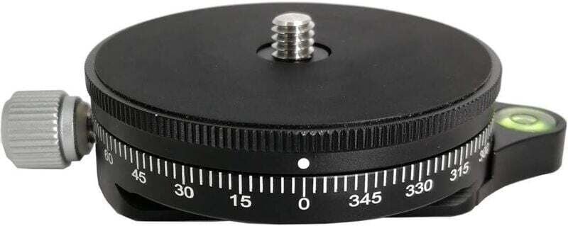 Panorama-Stativfuß mit Stilplatte, Panorama-Stativkopf aus Aluminiumlegierung mit Wasserwaage, Tragkraft 10 kg, (Schwarz...