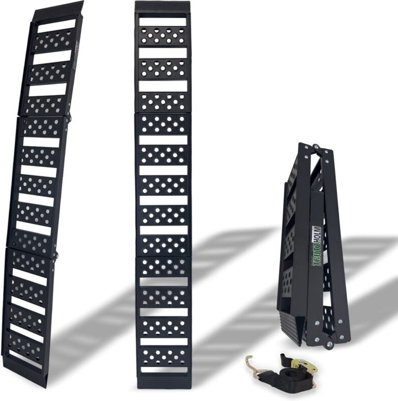Baumarktplus - 1x trutzholm Auffahrrampe dreifach klappbar 199cm Traglast 272kg Alu schwarz Rampe Verladerampe