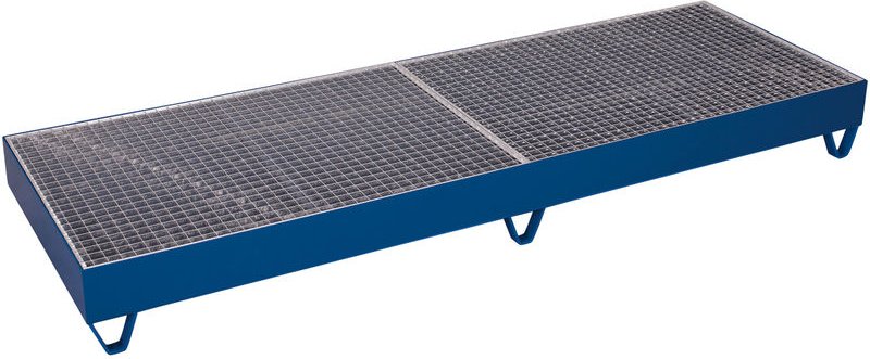 VARIOfit Auffangwanne 1000kg Traglast für vier 200 Liter Fässer mit Gitterrost 2380x790mm Ladefläche