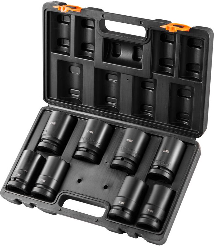 Mophorn 1-Zoll-Schlagsteckschlüsselsatz, 8-teiliger tiefer metrischer Steckschlüsselsatz 27–41 mm, 6-Punkt-Cr-Mo-Legieru...