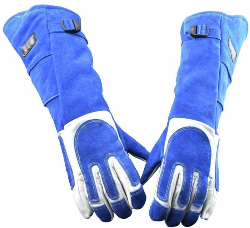 FOREHILL Anti-Biss-Haustierhandschuhe, weiche, dicke Lederhandschuhe, kratzfest, bissfeste Schutzhandschuhe (M)