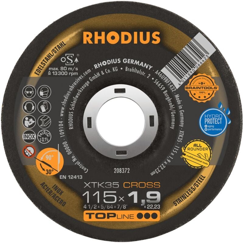 Rhodius - XTK35 cross, 25 Stück, 115 x 1,9 mm, Trennscheibe