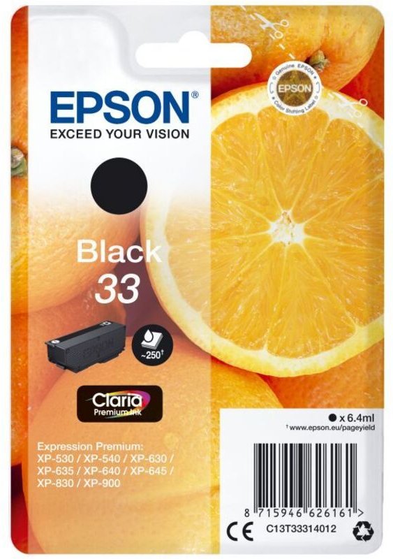 TINTE T3331 - Tinte - Epson - schwarz - 33 - original (C13T33314012)