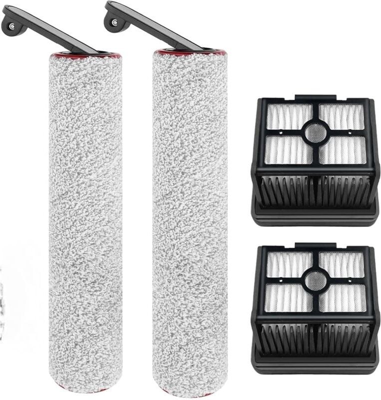 Zubehör für Dreame H12 Pro / H12 Dual / H13 Pro Ersatzteile für Nass- und Trockensauger, 2 rotierende Bürsten + 2 Hepa-F...