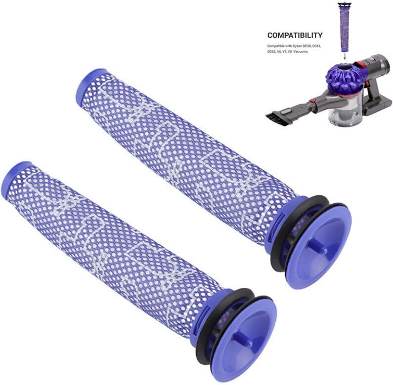 Vtizikl Lot de 2 filtres pré-moteur lavables pour aspirateur à main DYSON V6 V7 V8 DC62 DC61 DC58 DC59 DC74