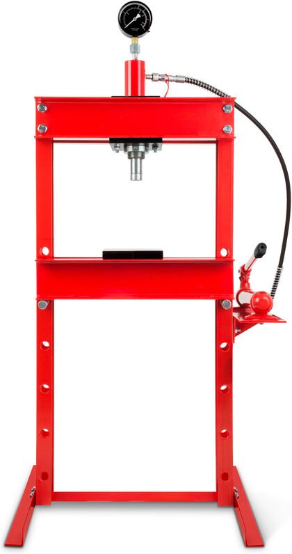 Hydraulikpresse Werkstattpresse 12T Presse hydraulisch mit Manometer, 6-fach verstellbar, Arbeitshöhe 910 mm, Arbeitsbre...