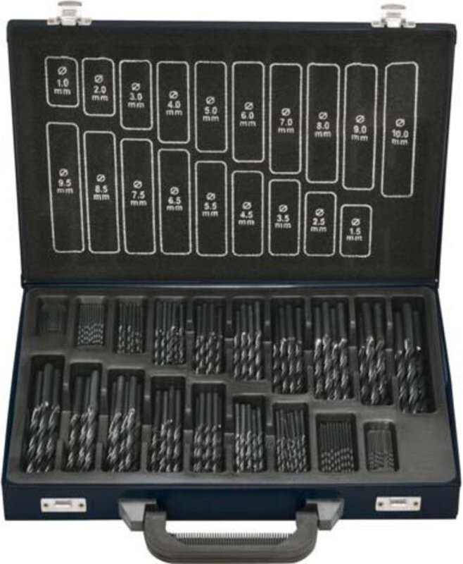 Spiralbohrer-Set DIN338 HSS rollgewalzt Typ RN 170-teilig 1-10,5mm FORTIS