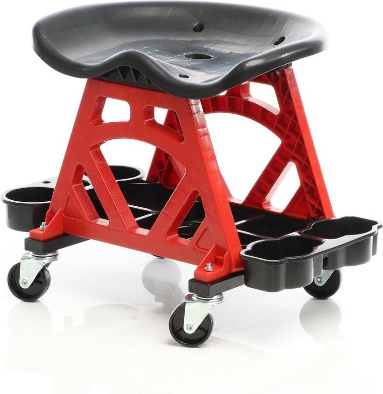 Xpotool - Werkstattwagen bis 150 kg belastbar Werkstattsitz 360° rotierend mit Werkzeugablage Kleinteilekorb Werkstatt-R...