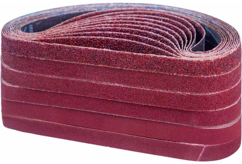 60-teiliges Schleifband-Set, 13 x 457 mm, Schleifbänder (je 10 x Körnung 40/60/80/120/180/240), für Bandschleifer, kompa...