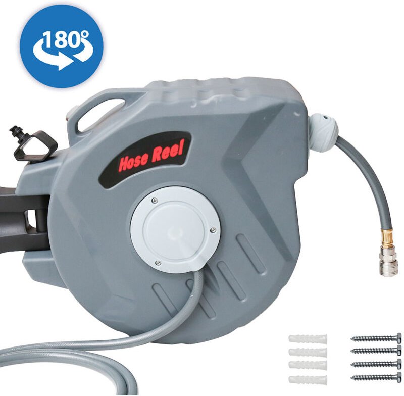 Randaco 20+2m Druckluft Schlauchtrommel automatik Druckluft Schlauchaufroller 1/4" Zoll Anschluss Automatik Schlauchaufr...