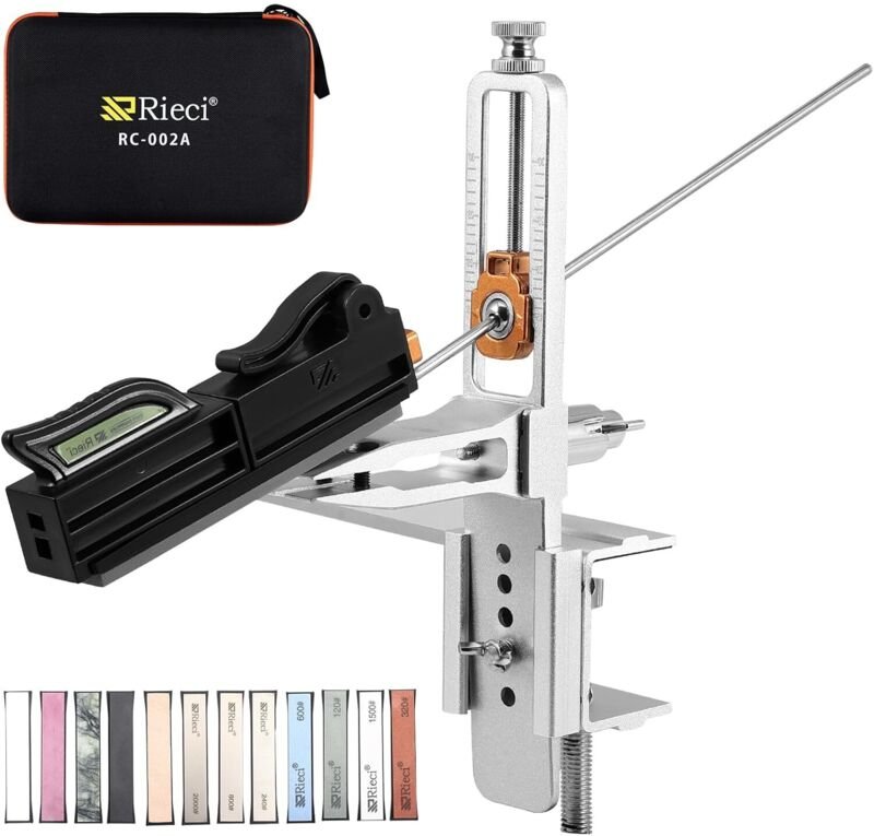 Präzisionsmesserschärfer mit einstellbarem Winkel (15–30°), tragbares Schleifset mit 12 Schleifsteinen für Küche/Camping...