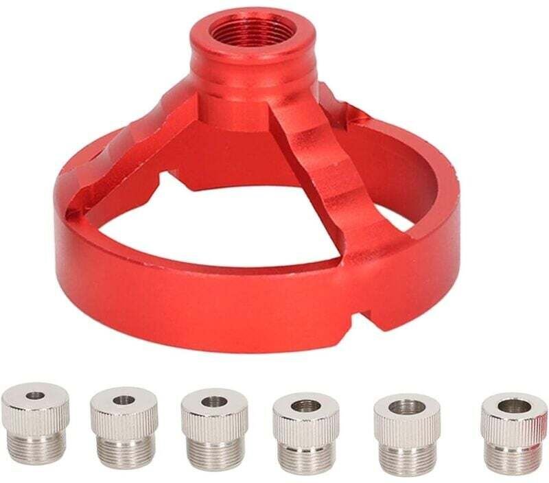 Bohrschablone 5/6/7/8/9/10 mm Holzbearbeitungswerkzeug Körnerführungspositionierer Vertikalbohraufsatz (rot)