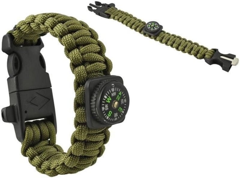 SURVIVAL-Armband mit Accessoires – grün