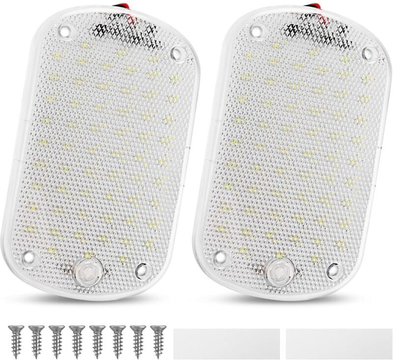 Gotrays - 60 LED-Innenbeleuchtung, 12 v – 85 v, 8 w, Innenbeleuchtung mit Schalter für pkw, lkw, Wohnmobil, Van, Wohnwag...