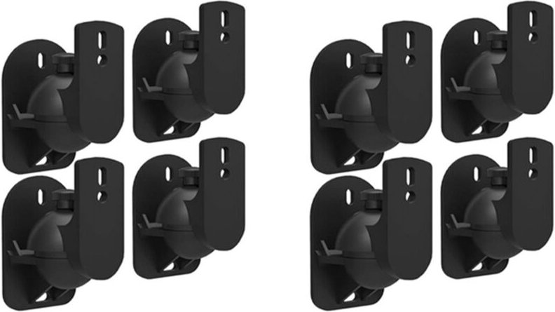 Tlily - 8 Stück Universell Lautsprecher Wand Halterung Decken Ständer Klemme mit Einstellbarer Dreh- und Neigung Drehung