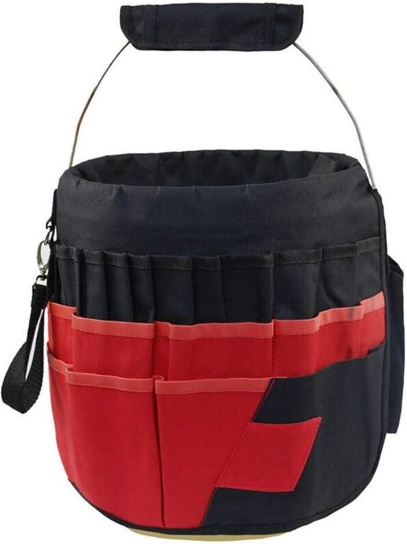 Werkzeug-Organizer-Tasche mit Eimerform, Tragetasche für Gartengeräte-Sets, 42-Taschen-Aufbewahrungs-Werkzeug-Organizer-...