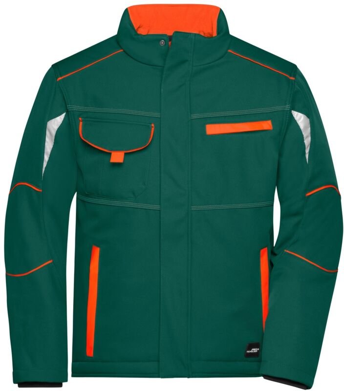 James & Nicholson Softshelljacke mit warmem Innenfutter JN853 Gr. 2XL dark-green/orange